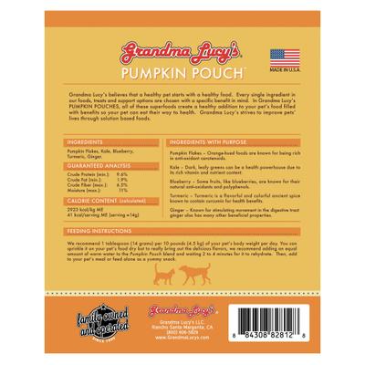 Show full view: Grandma Lucy's Pumpkin Pouch Inflammation Freeze-Dried Dog & Cat Food Topper, 6-oz bag slide 3 of 9