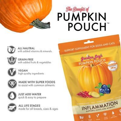 Show full view: Grandma Lucy's Pumpkin Pouch Inflammation Freeze-Dried Dog & Cat Food Topper, 6-oz bag slide 4 of 9
