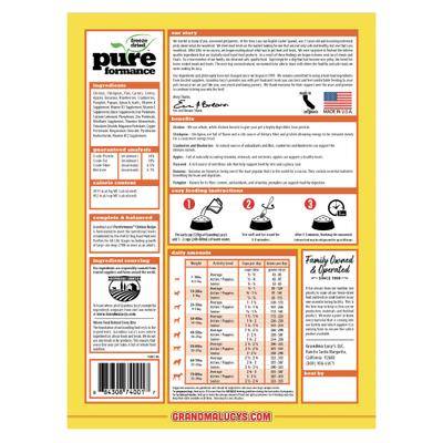 Show full view: Grandma Lucy's Pureformance Chicken Grain-Free Freeze-Dried Dog Food, 3-lb bag slide 3 of 12