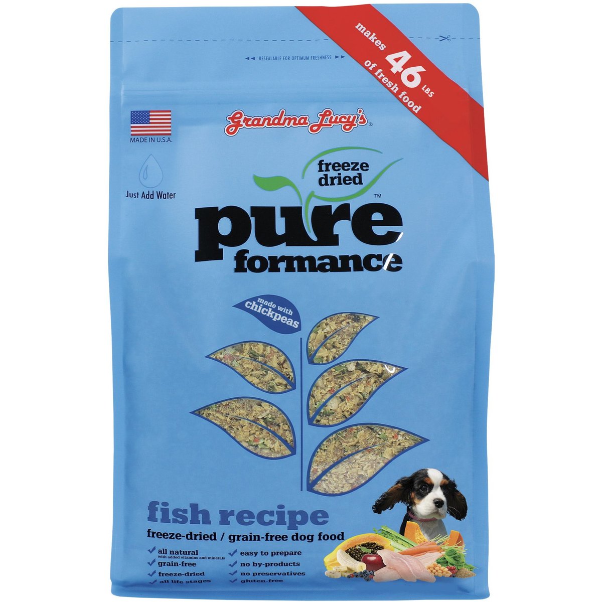 Grandma Lucy's Pureformance Fish Recipe Freeze-Dried Dog Food, 10-lb