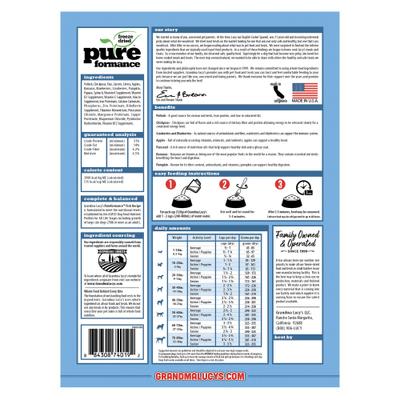 Show full view: Grandma Lucy's Pureformance Fish Recipe Grain-Free Freeze-Dried Dog Food, 1-lb bag slide 3 of 12