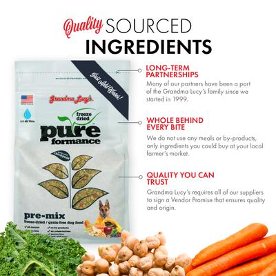 Show full view: Grandma Lucy's Pureformance Grain-Free/Freeze-Dried Dog Food Pre-Mix, 8-lb bag slide 5 of 12