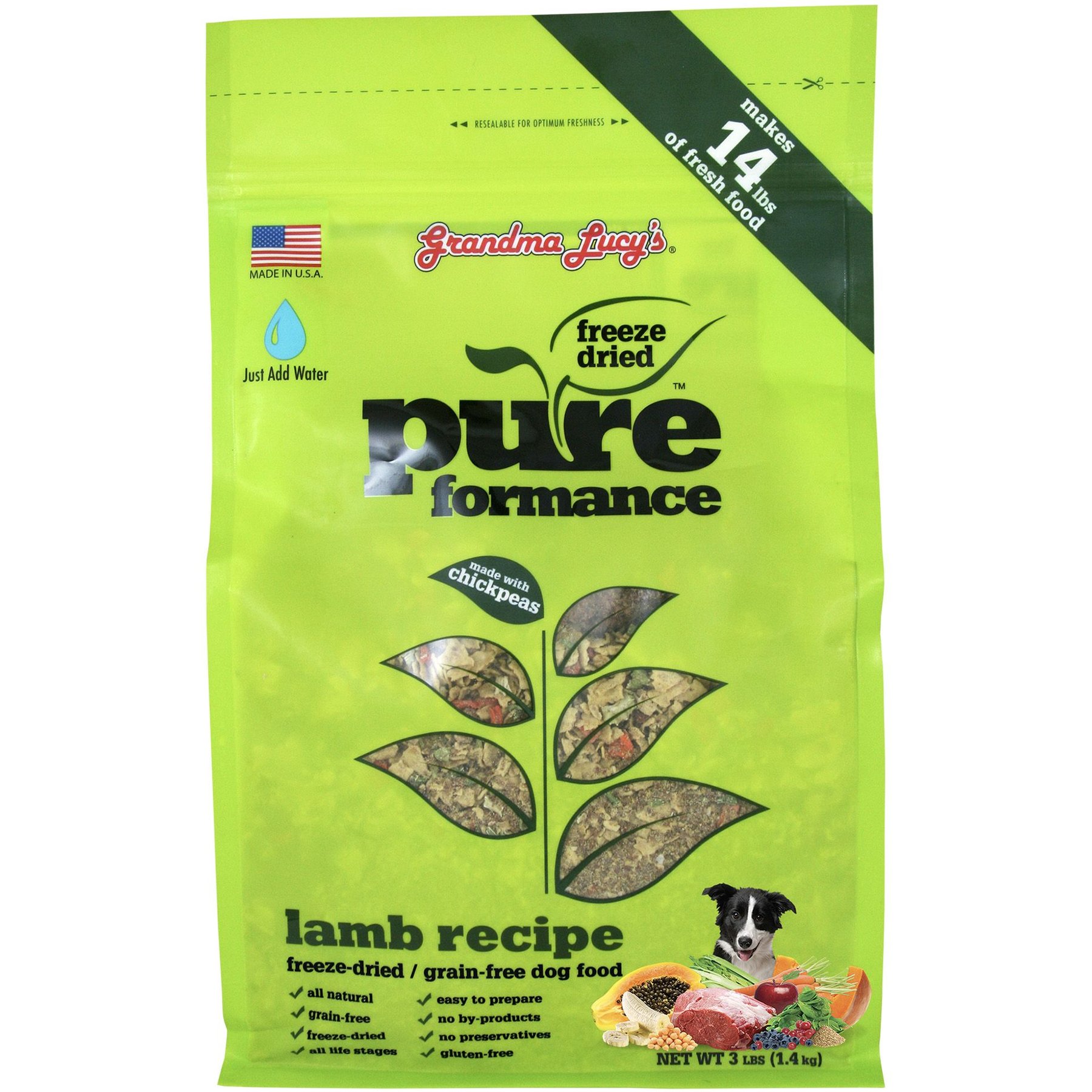 Grandma Lucy's Lamb Freeze-Dried Dog Food, 3-lb bag (makes 15-lbs)