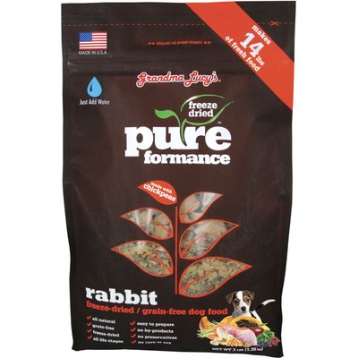 Grandma Lucy's Grandma Lucy's Rabbit Freeze-Dried Dog Food, 3-lb bag (makes 15-lbs)