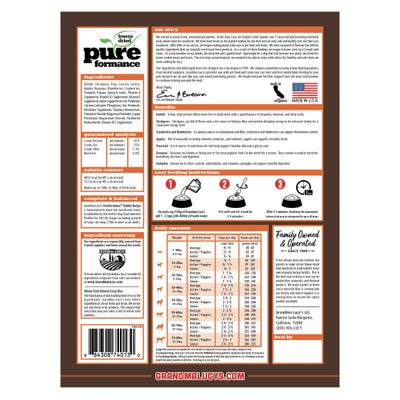 Show full view: Grandma Lucy's Pureformance Rabbit Grain-Free Freeze-Dried Dog Food, 3-lb bag slide 3 of 12