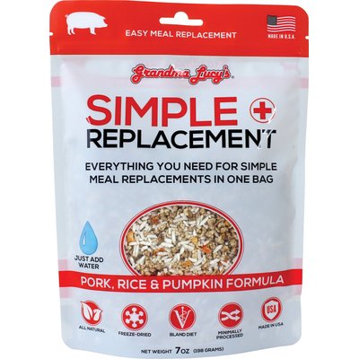Grandma Lucy's Grandma Lucy's Simple Replacement Pork, Rice & Pumpkin Formula Freeze-Dried Dog Food, 7-oz bag