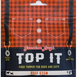 Grandma Lucy's Top It Beef Stew Grain-Free Dry Dog & Cat Food Topping, 4-oz bag