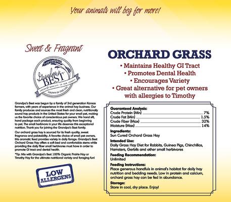 Show full view: Grandpa's Best Orchard Grass Hay Small Pet Food, 40-oz mini bale slide 2 of 8