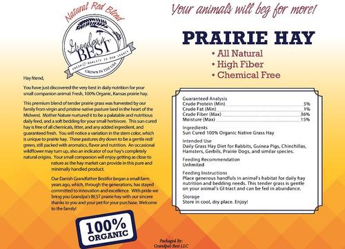 Show full view: Grandpa's Best Prairie Hay 100% Certified Organic Small Pet Food, 40-oz mini bale slide 2 of 7