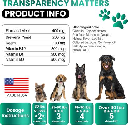 Show full view: Grateful Pawz Flea & Tick Prevention Chew Supplement for Dogs, 120 count slide 7 of 7