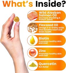 Grateful Pawz Omega-3 Fish Oil Chicken Flavored Skin & Coat Chew Supplement for Dogs, 120 count slide 2 of 4