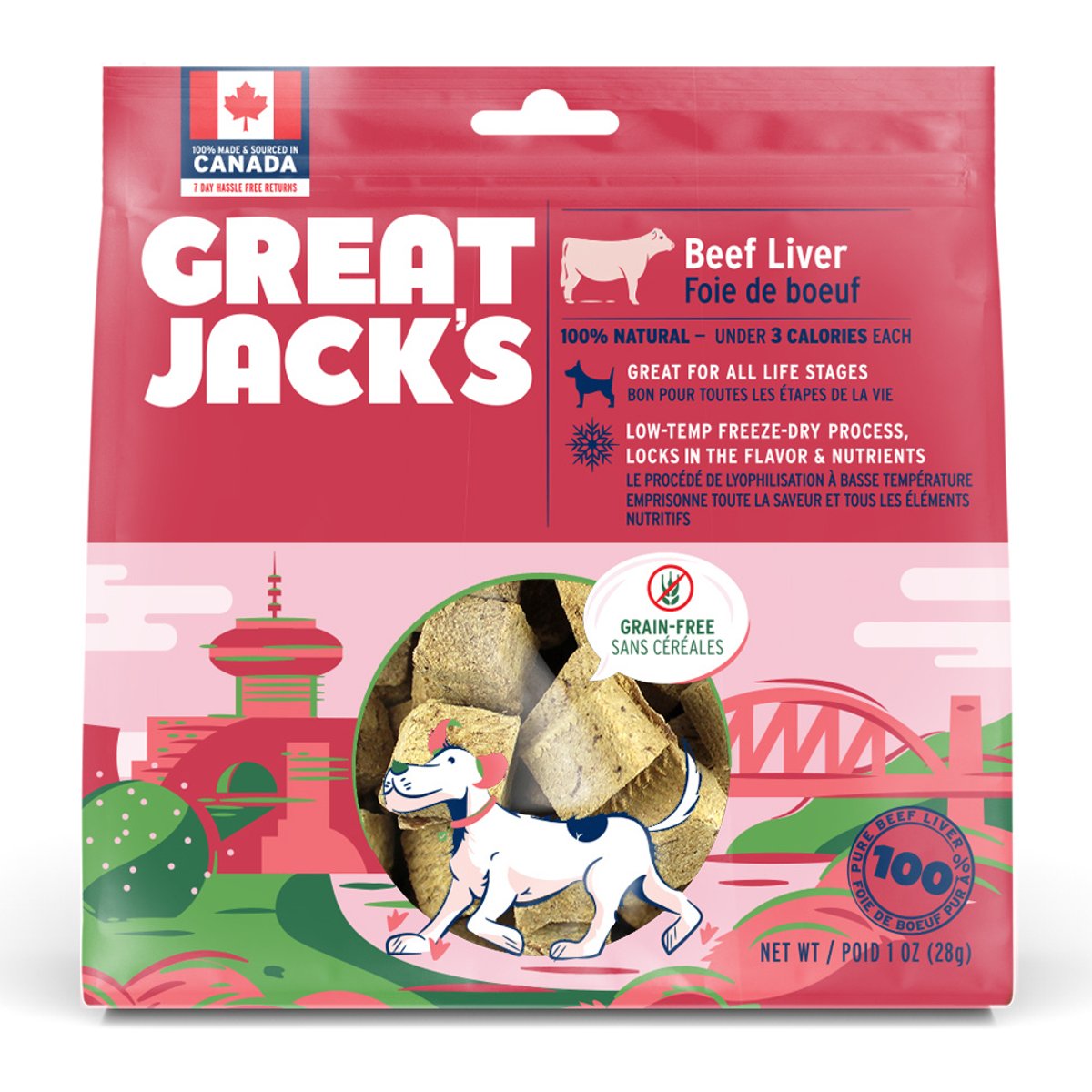 Great Jack's Freeze-Dried Beef Liver Dog Treats, 1-oz bag