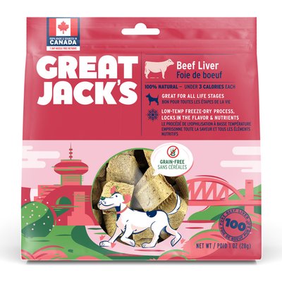 Great Jack's Great Jack's Freeze-Dried Beef Liver Dog Treats, 1-oz bag