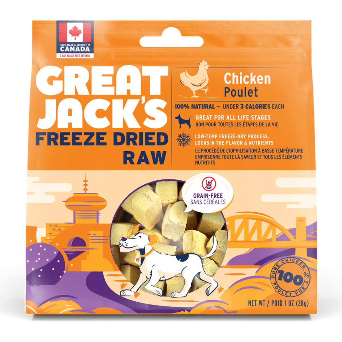 Great Jack's Freeze-Dried Chicken Dog Treats, 1-oz bag