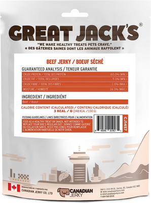 Show full view: Great Jack's Air Dried Beef Jerky Dog Treats, 7-oz bag slide 3 of 3
