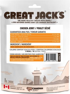 Show full view: Great Jack's Air Dried Chicken Jerky Dog Treats, 5.4-oz bag slide 3 of 3