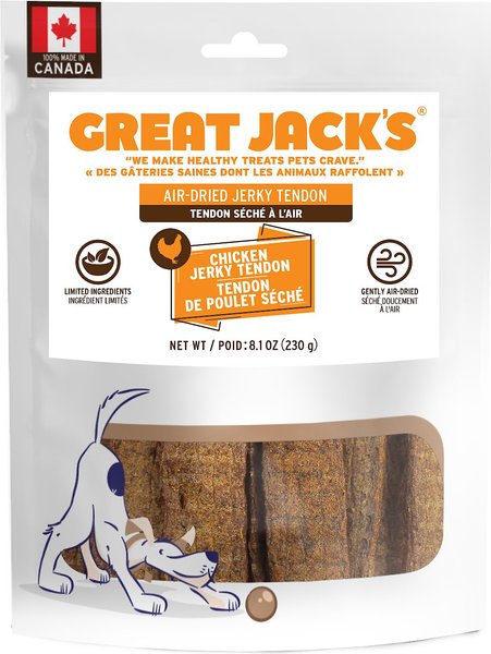 Great Jack's Air Dried Chicken Jerky Tender Bars Dog Treats, 8.1-oz bag