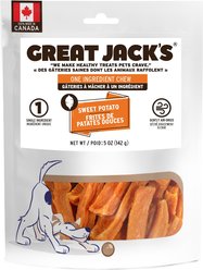 Great Jack's Air Dried Sweet Potato Chews Dog Treats, 5-oz bag