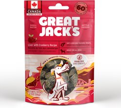 Great Jack's Big Bitz Liver & Cranberry Recipe Grain-Free Dog Treats, 2-oz bag