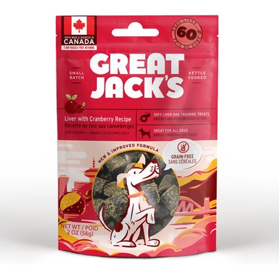 Great Jack's Great Jack's Big Bitz Liver & Cranberry Recipe Grain-Free Dog Treats, 2-oz bag
