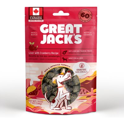 Great Jack's Great Jack's Big Bitz Liver & Cranberry Recipe Grain-Free Dog Treats, 7-oz bag