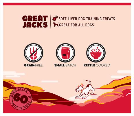 Show full view: Great Jack's Big Bitz Liver & Cranberry Recipe Grain-Free Dog Treats, 7-oz bag slide 5 of 8