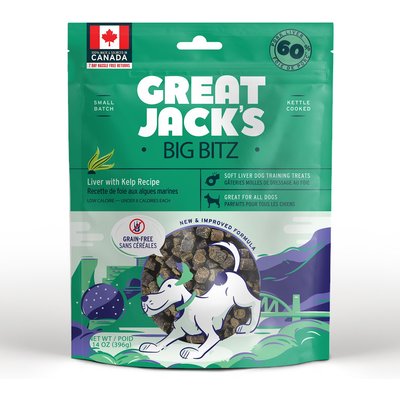 Great Jack's Great Jack's Big Bitz Liver & Kelp Recipe Grain-Free Dog Treats, 14-oz bag