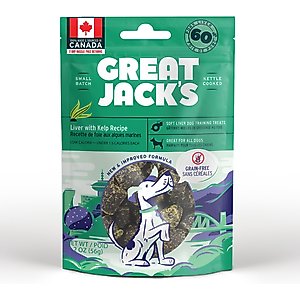Great Jack's Big Bitz Liver & Kelp Recipe Grain-Free Dog Treats, 2-oz bag