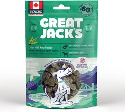 Great Jack's Big Bitz Liver & Kelp Recipe Grain-Free Dog Treats, 7-oz bag