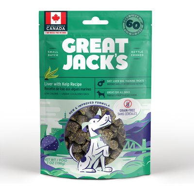 Great Jack's Great Jack's Big Bitz Liver & Kelp Recipe Grain-Free Dog Treats, 7-oz bag