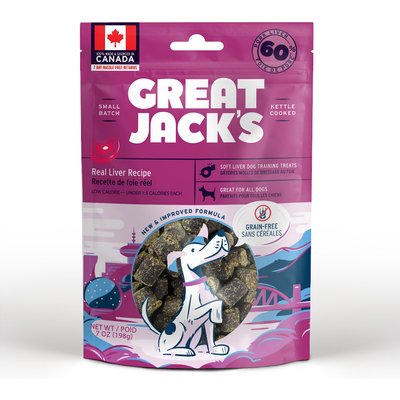Great Jack's Great Jack's Big Bitz Liver Recipe Grain-Free Dog Treats, 7-oz bag