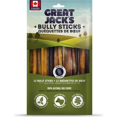 Great Jack's Great Jack's Canada Made Bully Sticks Dog Treats, 5-7-in, 12 count