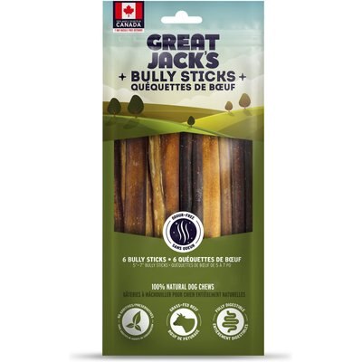Great Jack's Great Jack's Canada Made Bully Sticks Dog Treats, 5-7-in, 6 count