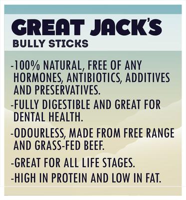 Show full view: Great Jack's Canada Made Bully Sticks Dog Treats, 5-7-in, 6 count slide 5 of 10
