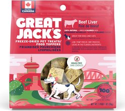 Great Jack's Freeze-Dried Beef Liver Dog Treats, 1-oz bag