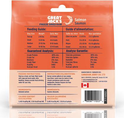 Show full view: Great Jack's Freeze-Dried Salmon Dog Treats, 1-oz bag slide 3 of 9