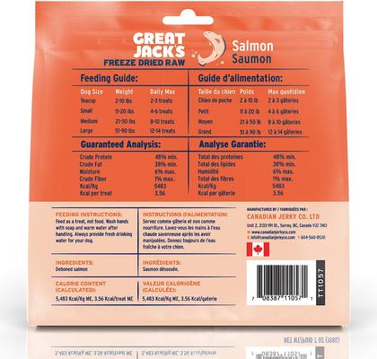 Show full view: Great Jack's Freeze-Dried Salmon Dog Treats, 7-oz bag slide 3 of 9