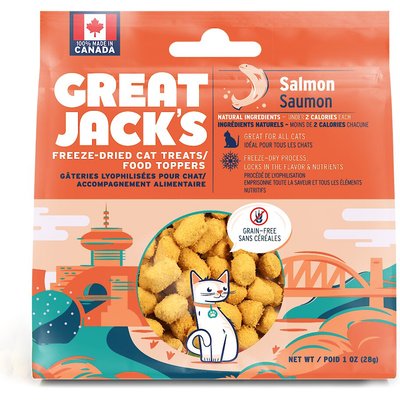 Great Jack's Great Jack's Salmon Freeze-Dried Grain-Free Cat Treats, 1-oz bag
