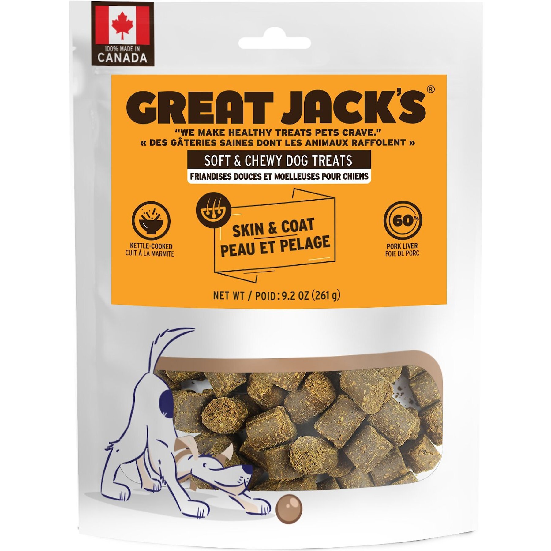 Great Jack's Skin & Coat Grain-Free Dog Treats, 9.2-oz bag
