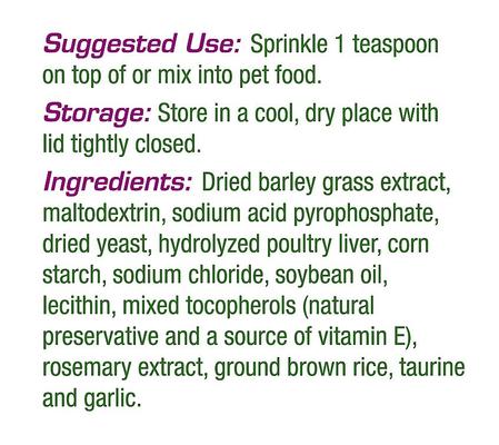 Show full view: Green Foods Barley Cat Grass Juice Powder Cat Supplement, 3-oz jar slide 6 of 6