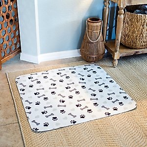 Green Lifestyle Printed Reusable Cat & Dog Pee Pads, Blue & White, 34 x 36-in, 4 count
