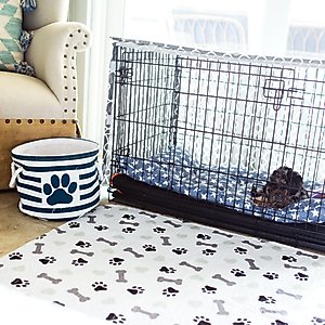 Green Lifestyle Printed Reusable Cat & Dog Pee Pads, Blue & White, 34 x 36-in, 4 count