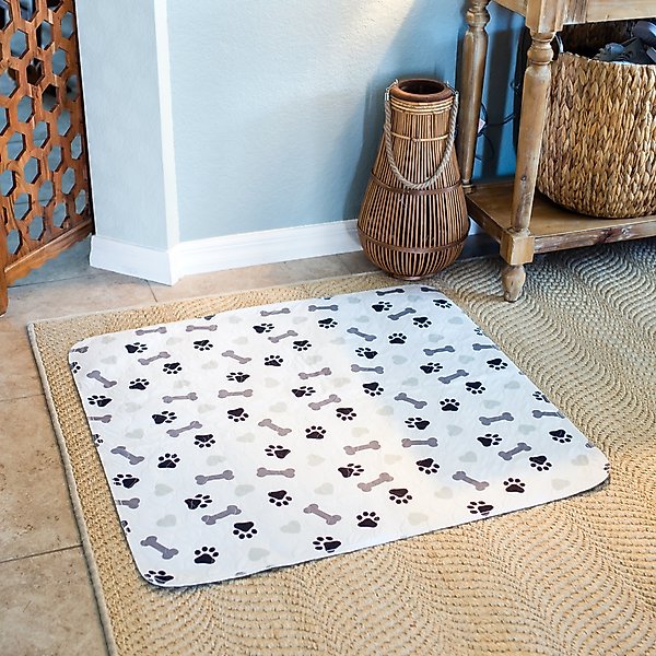 Green Lifestyle Printed Reusable Cat & Dog Pee Pads, Blue & White