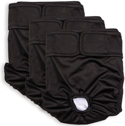 Green Lifestyle Washable Dog Diapers, 3 count, Black, Large: 18.5 to 22.5-in waist