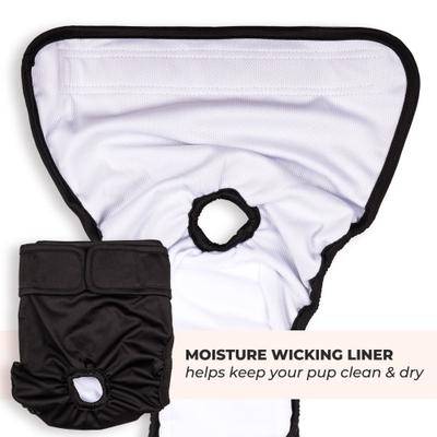 Show full view: Green Lifestyle Washable Dog Diapers, 3 count, Black, Large: 18.5 to 22.5-in waist slide 4 of 8