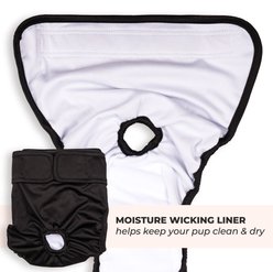 Green Lifestyle Washable Dog Diapers, 3 count, Black, Medium: 14.5 to 18.5-in waist slide 2 of 7