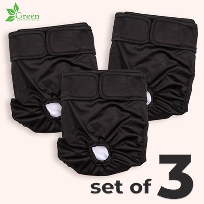 Show full view: Green Lifestyle Washable Dog Diapers, 3 count, Black, Small: 12 to 14.5-in waist slide 3 of 8