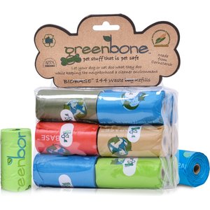 Greenbone BioBase Pet Poop Bags, 12 Rolls, 144 Bags