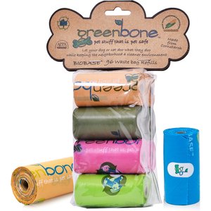 Greenbone BioBase Pet Poop Bags, 8 Rolls, 96 Bags