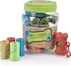 Greenbone Jar-O-Refills Dog Poop Bags & Dispenser, 28 Rolls, 336 Refill bags
